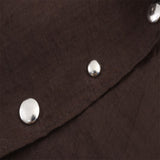 Women's Clothing 2025 Summer New Loose Casual Temperament Simple Rivet Scarf Shirt