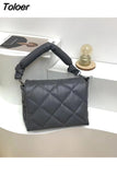 Designer Puff Shoulder Bag Women 2023 Autumn Winter Quilted Feather Flip Bags Fashion Down Padded Leather