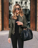 Jacket Women Coat Jacket PU Leather Fashion Short Coat Thin Female Jacket Coat Outwear