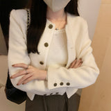 Slim Long-Sleeved Short-Style Sweater Autumn And Winter New Style Small People Look Thin Bottom Sweater Trend-Outfit