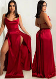 Sexy Backless High Slit Halter Long Evening