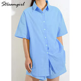 Linen Shorts Sets Summer 2022 Women Two Piece Women's Shorts Set Suits With Oversize Shorts Womens Two Piece Set