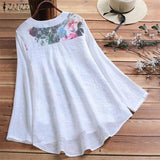 Vintage Printed Shirt Women's Tunic Autumn Blouse 2021 Floral Casual Blusas Female Long Sleeve