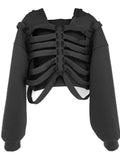 Unisex Men Women Sleeveless Hooded Vest Skeleton Hollow Out Solid Color Hoodies Streetwear Summer Party Clubwear 2023-Outfit