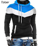 Men Color Block Patchwork Hooded Long Sleeve Pullover Hoodie Sweatshirt Autumn And Winter Fashion Men's