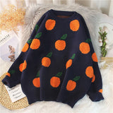 2022 Autumn Winter Sweaters Pullover Cherry Pattern Long Sleeve Sweater Women Turtleneck Knitted Jumpers Sweater
