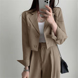 Toloer Suit Jacket Female 2024 Spring And Autumn Small Korean Fried Street New Korean Version Of The Casual Suit Jacket-Outfit