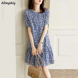 Dresses Women Summer New Floral All-match Retro Classic Fashion Vestido Mujer Elegant Female Casual Streetwear