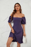 Station Summer Hot New Solid Color Collar Bubble Bubble Sleeve Dress