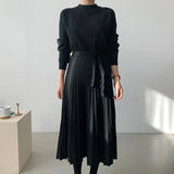 Spring Vintage Sweater Dresses Women Long Sleeve Knit Harajuku Korean Elegant Lady