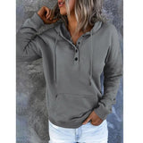 Autumn Winter Fashion Hooded Sweatshirt Women Warm Long Sleeve Solid Color Loose Pullover Top Clothes Casual Pocket