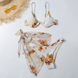 V-Bar Underwire Bikini 2021 New Three Pieces Bikini Set Swimwear Women Push Up Swimsuit Female Bathing Suit Beachwear