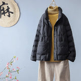 VAREY LIN Winter Stand Collar Women Ultra Light White Duck Down Short Coat Female Pocket Down Jackets Lady Snow