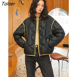Women Down Jackets Thickening Duck Black Greee White Warm Solid Short Baseball Collar Casual Chic Style