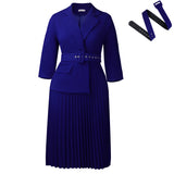 Women's Autumn And Winter Women's Suit And Collar Temperament Pressure Skirt African