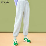 Women Sweatpants Winter Basic Trousers Solid Gray Dark Bllue Cotton Lined Casual Chic Sports