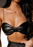 Black Sexy Slim Strap Leather