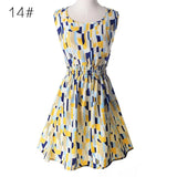 Sexy Womens Dresses Slim Sleeveless Floral Plrint Women Summer Dress Lady Chiffon Dresses Vestidos