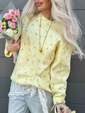 Sense Of Long Knitted Flower Circle Collar Collar Sweater Loose Leisure Lazy New