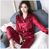 Sleeve Silk Pajamas Spring Women Summer Pajama Sets Silk Pijama Sleepwear Pyjamas Plus Size 4XL 5XL Nightwear