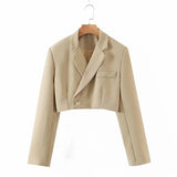 New Blogger Lapel Slimming Short Suit Jacket + High Waist Short Skirt Suit-Outfit