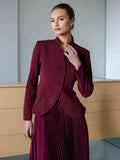 Temperament Elegant Style Suit 2025 New Collar Embroidered High-Rise High-Rise 100-Folded Skirt