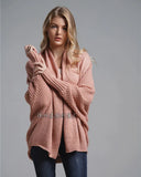 new style bat sleeve large size long knitted cardigan sweater women's jacket women's