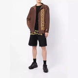 Sales Hip-Hop Flying Dog Printed Denim Shorts Men's High Street Trend Brand Ins Leisure Five-Cent Pants-Outfit