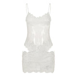 Women's Lace Lace Stitching Perspective Mesh Dress Sexy Woman Style Bag Hip Sling