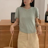 Style Simple Flying Sleeve Blouse Women's Gentle Atmosphere In Spring And Summer, Pure Desire, Chic Design, Minority Sweaters.-Outfit