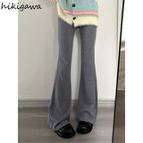 Y2k Trousers Pants for Women 2023 New Bottoms High Waist Slim Fit Pantalon Femme Fashion Korean Vintage Flare Pants-Outfit