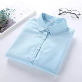 Women Blouse Shirts 2021 New Spring Style White Long Sleeve Blouses Women Casual Solid Colors Oxford Shirts Plus Size