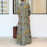 Elegant Printed Shirt Dress Women's Autumn Sundress ZANZEA Casual Long Sleeve Maxi Vestido Female Lapel Button