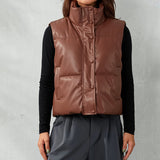 Women Fall Winter Puffer Vests Jackets Warm Sleeveless Coats Harajuku 2023 y2k Clothes Luxury Vintage Crop Waistcoat Streetwear-Outfit