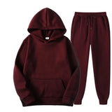 Spring New Men Casual Sets Brand Men Solid Hoodie + Pants Two-Pieces Casual Tracksuit Sportswear Hoodies Set Suit