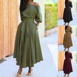 Collar Lace-up Waist-controlled Temperament Pure Color