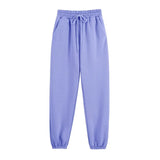 Autumn Hoodies Tracksuits Sets Solid Oversize Hooded Sweatshirts 2 Pieces Sets Winter Warm Fleece Crop Tops Pants