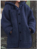 Mid-length Sweater New Cardigan Hooded Jacket Coats Women Winter Sweater Clothes