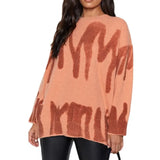 New Tie-Dye Knit Women's Oversize Sweater Pullovers Long Sleeve Y2k Casual 2021 Winter Streetwear Loose Pull Femme