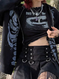 Black Oversized Hoodie with Skeleton