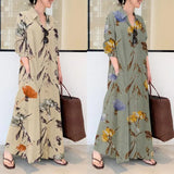 Elegant Printed Shirt Dress Women's Autumn Sundress ZANZEA Casual Long Sleeve Maxi Vestido Female Lapel Button