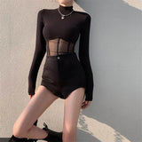 Women T Shirt Woman Clothes Long Sleeve Tops Spring Black Slim Tshirt Female Crop Top Tee Sexy Skinny Y2k-Outfit