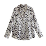 Women's Multi-Color Silk-Sense Silk-Sense Long-Sleeved Shirt Top Women