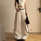 Fashion Temperament Sleeveless Shirt Shirt Top High Waist Straight Casual Trousers