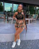Print Pocket Tank Top And Shorts Two