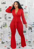 V-Neck Formal Jumpsuit with