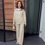 2025 New Women's Languiled Collar Knitted Trousers