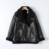 2024 Autumn And Winter 2024 New Women's Street Fashion 6 Color Motorcycle Fur Integrated Coat W015 086-Outfit