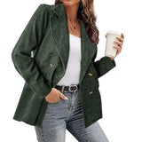 Jacket Sexy V Neck Small Suit Jacket Autumn New Women blazer Slim Solid Color Long Sleeves Coat Elegant Office Lady