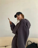 2022 Spring Women Hoodies Sweatshirt Tracksuit Fleece Cotton 2 Pieces Sets Female Pants